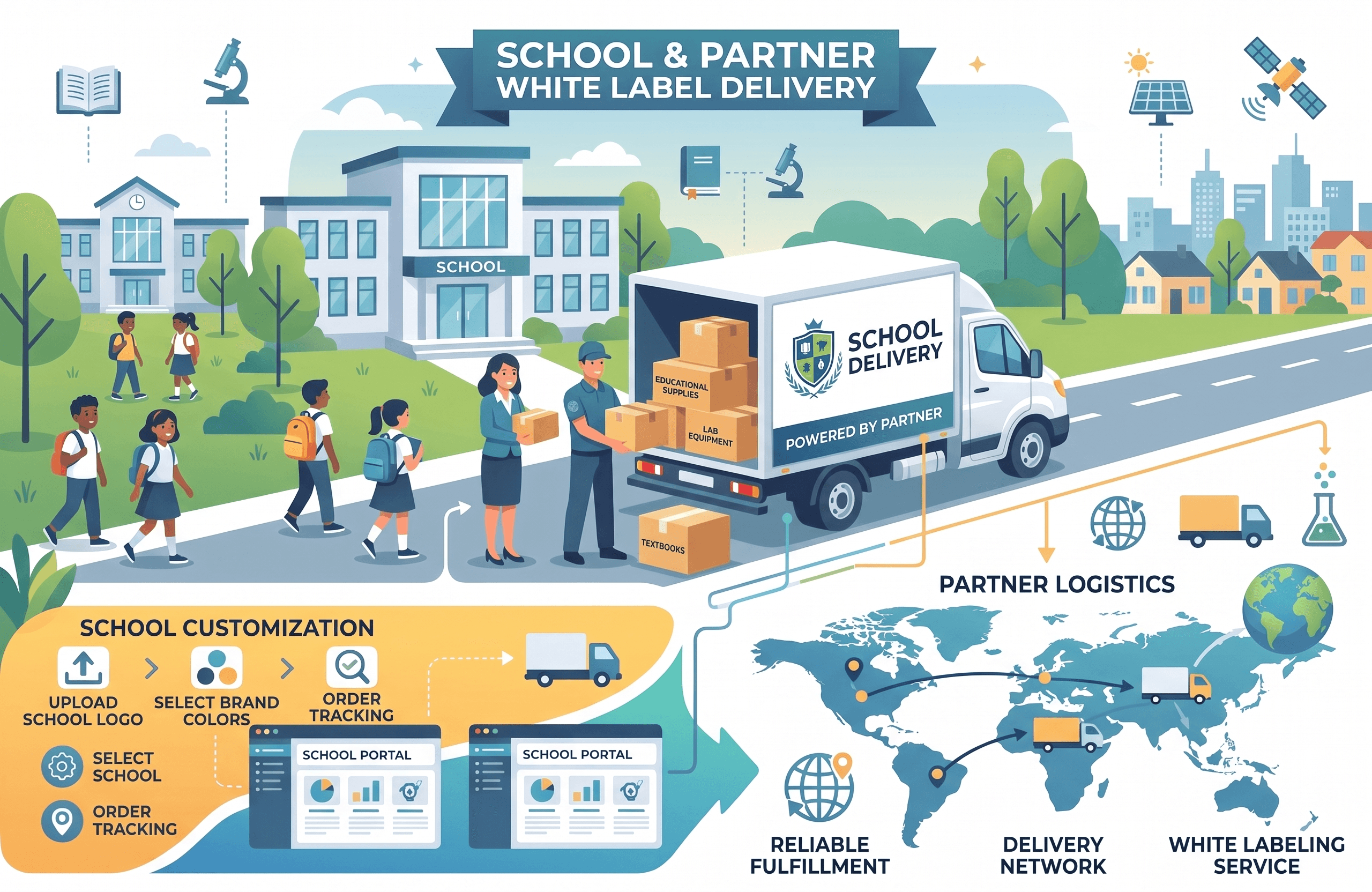 School and partner white label delivery